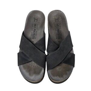 Mephisto Criss Cross Strap Leather Sandals, Slides, Comfort, Air Relax, 41/11